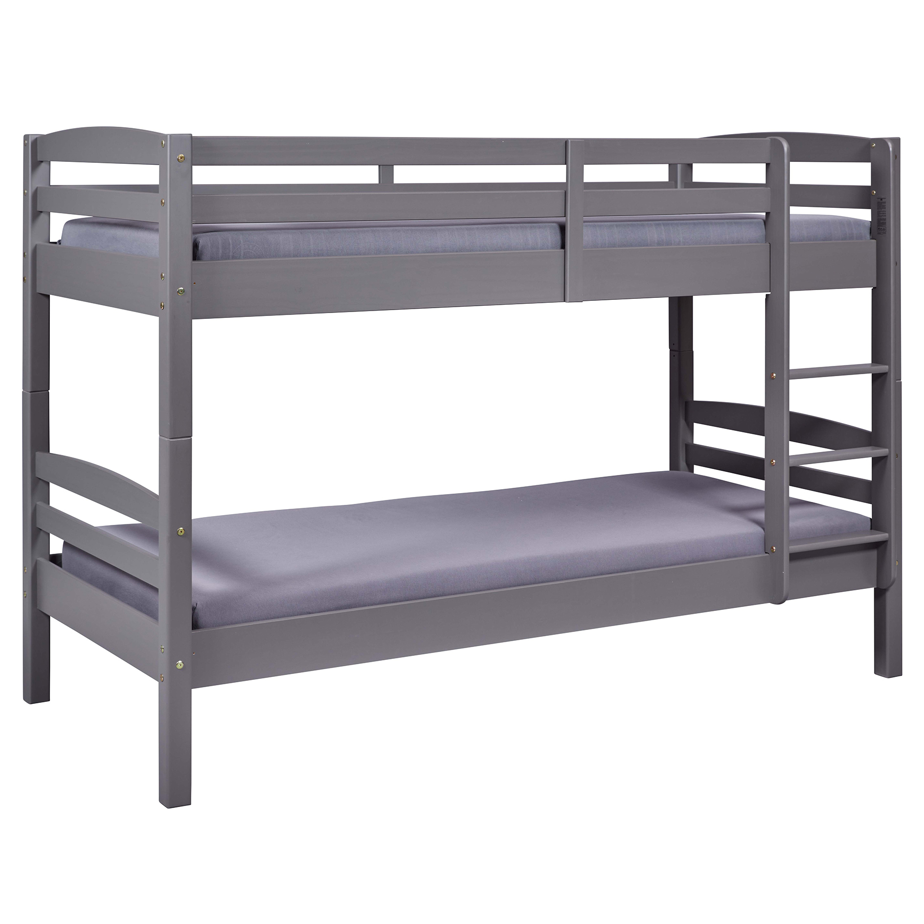 Etagenbett LAVIUS - grau - 2 Einzelbetten - 2x 90x200 cm