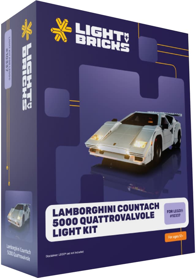 Light My Bricks™ Lamborghini Countach 5000 Quattrovalvole lyskit