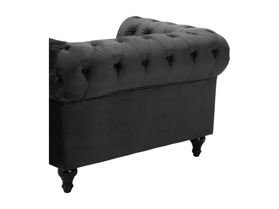 Fauteuil CHESTERFIELD Velours Noir
