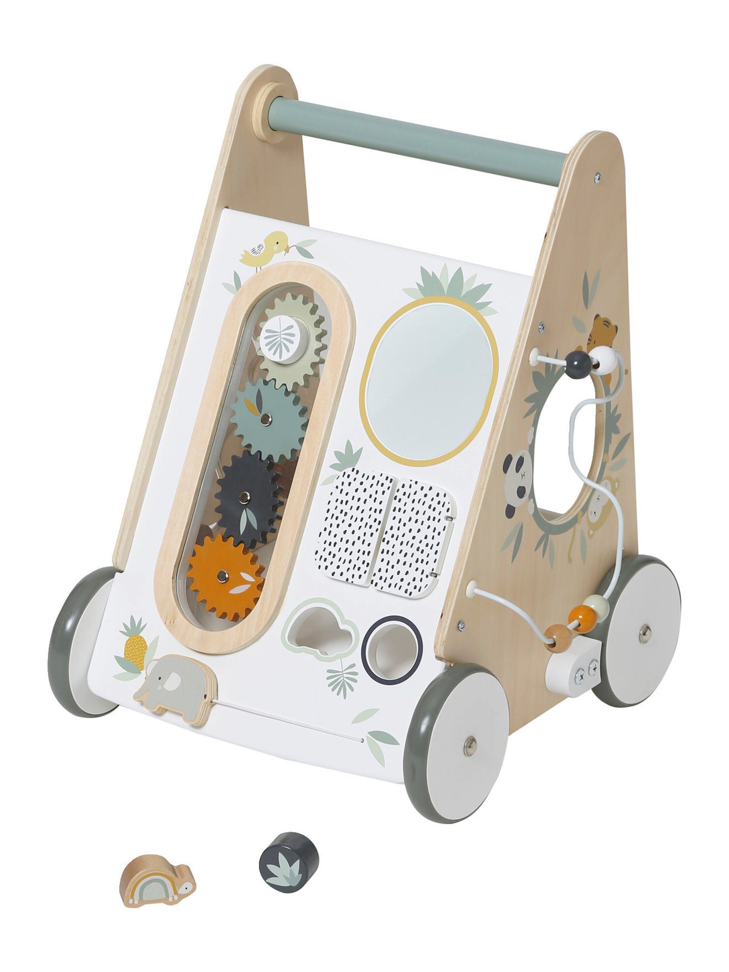 Vertbaudet Baby Lauflernwagen PANDAFREUNDE mit Bremse, Holz FSC® mehrfarbig