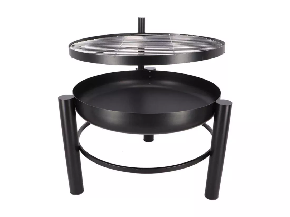 Brasero en métal avec grille de cuisson intégrée 66 x 78 x 69 cm