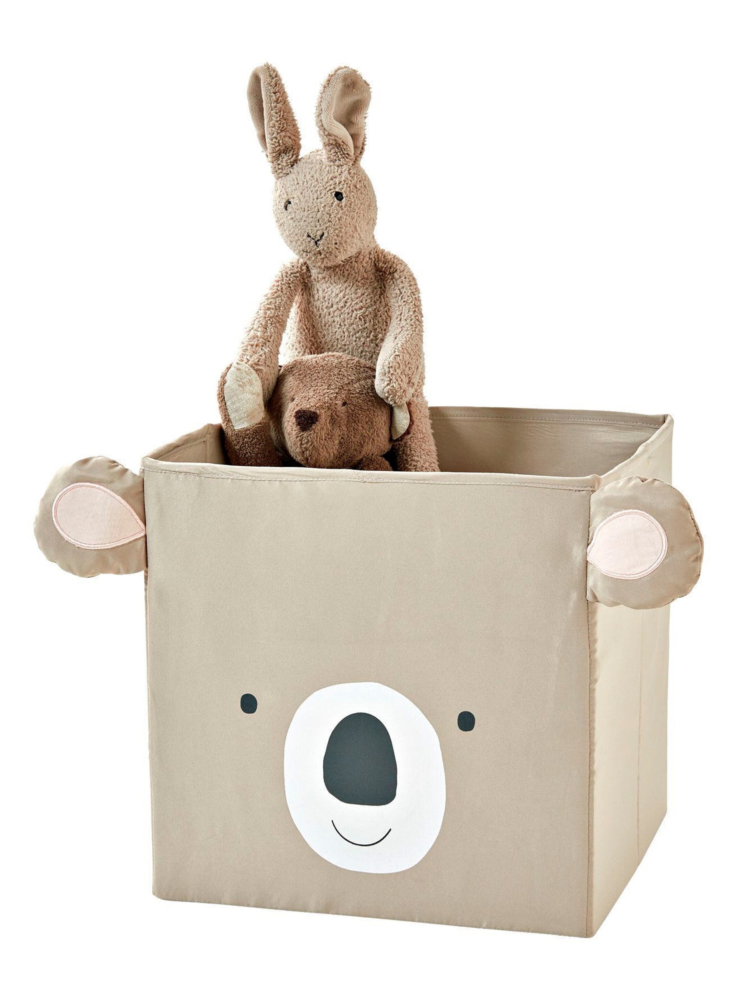 Vertbaudet Kinderzimmer 2er-Set Aufbewahrungsboxen, Panda + Koala taupe+helgrau