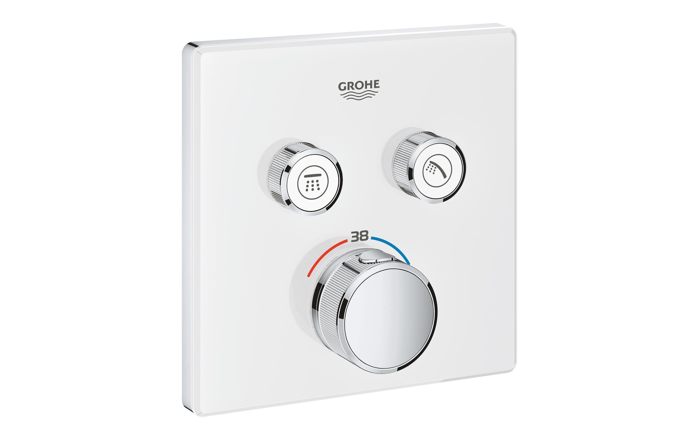 Duscharmatur Grohtherm SmartControl 43 mm, Weiss<br>Thermostat mit zwei Absperrventilen