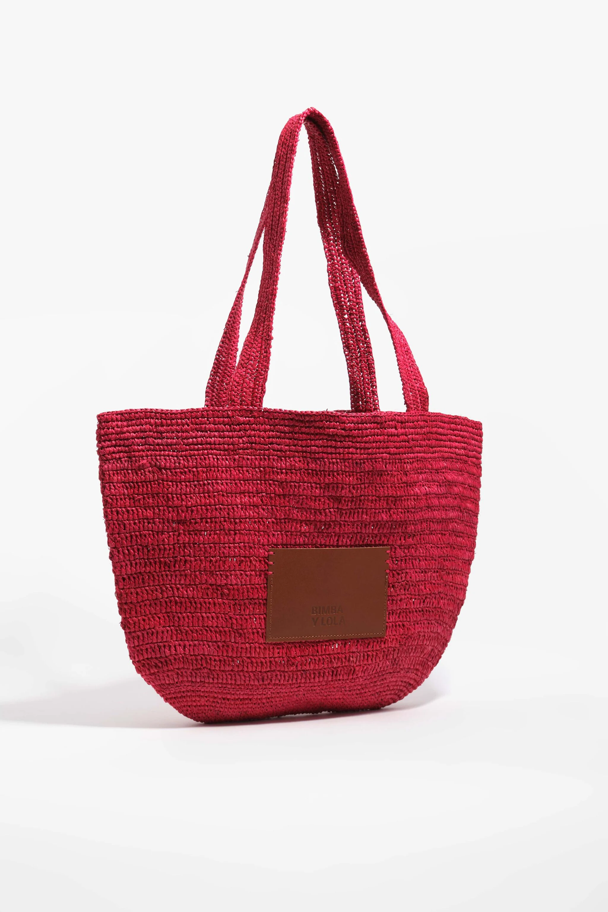 Bolsa grande vermelha trançada