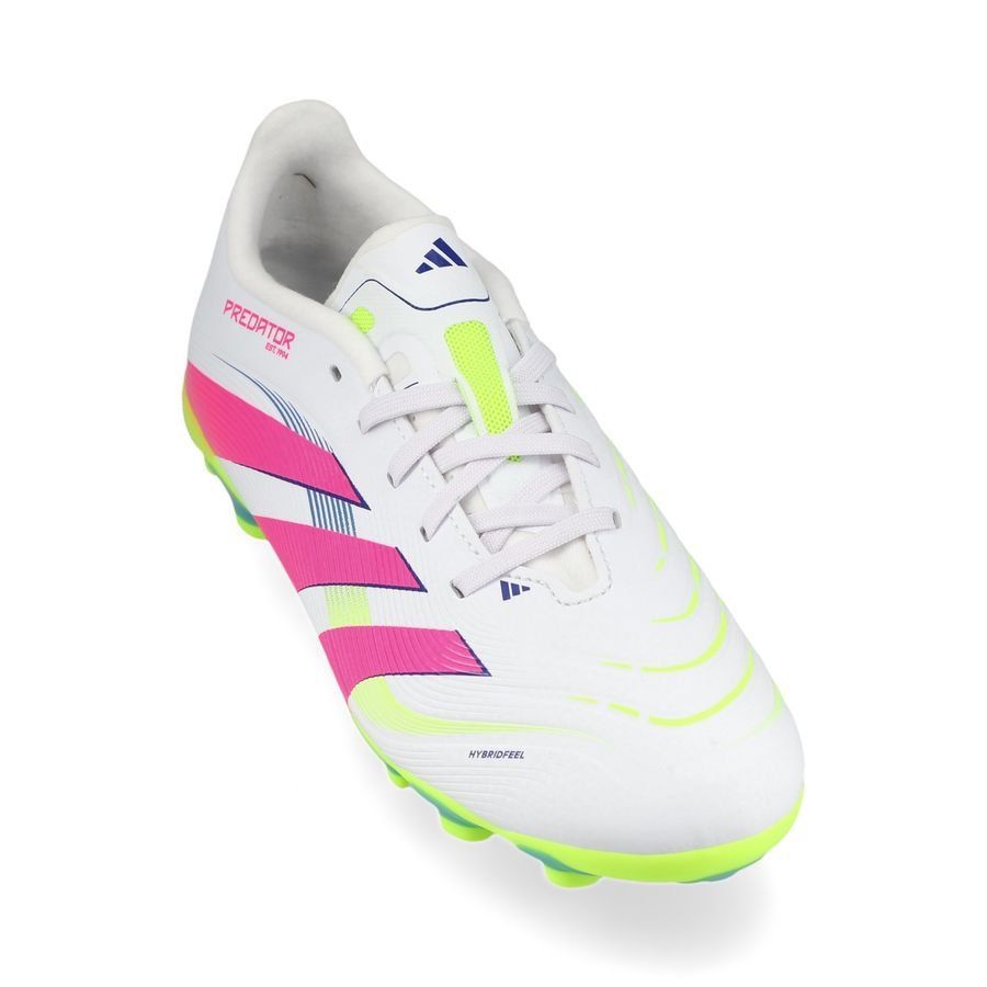 adidas Predator League MG Celestial Victory - Blanc/Lucid Pink/Lucid Lemon Enfant