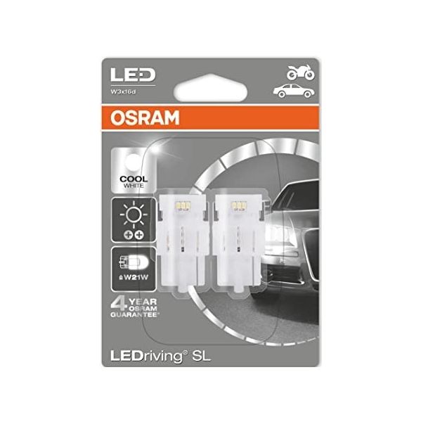 Osram 2x Lâmpadas Ledriving W21W W3x16d 6000k - 7706CW-02B