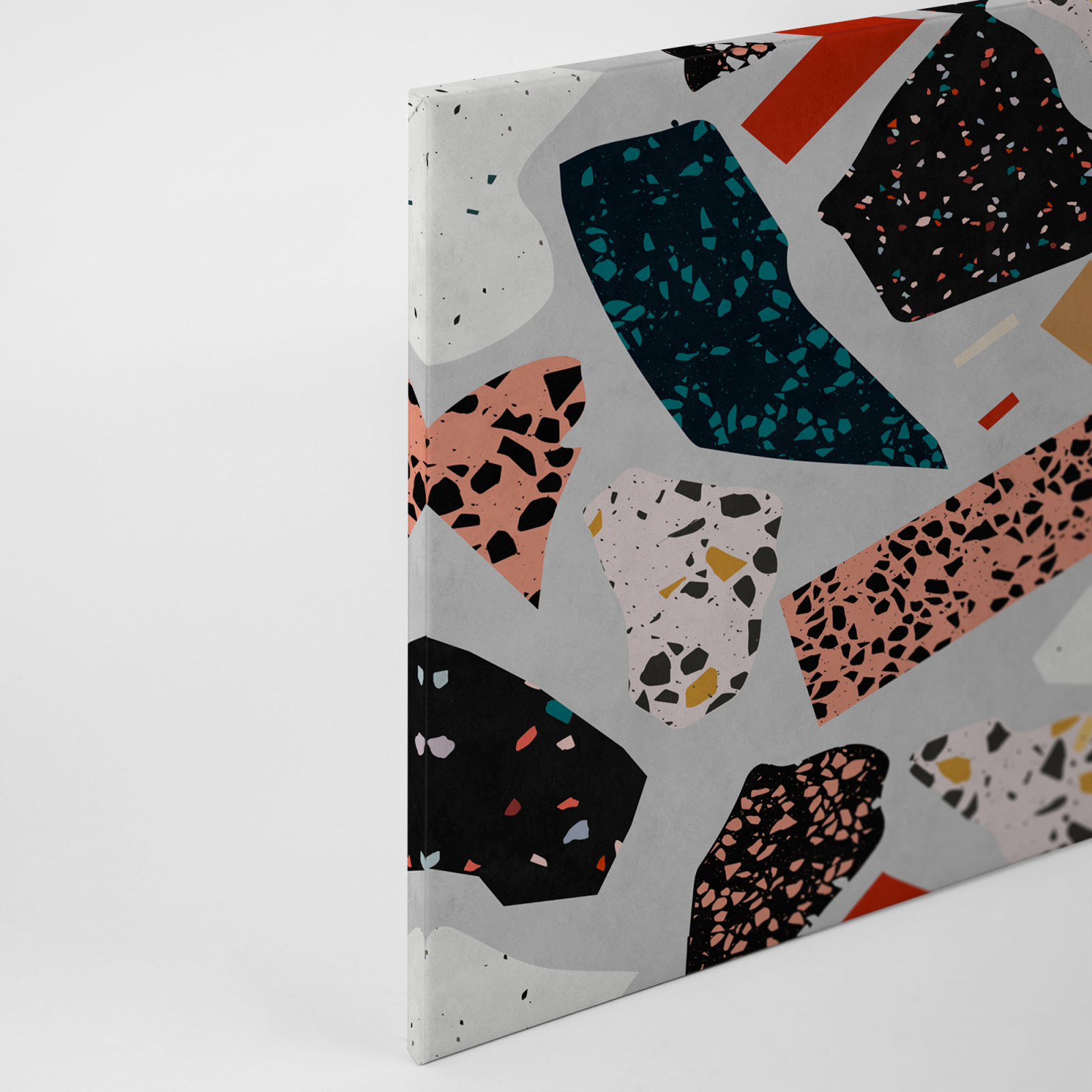 Leinwandbild MOSAIK - grau-bunt - 90x60 cm