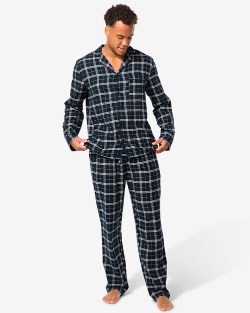 pyjamas en flanelle pour hommes  bleu foncé