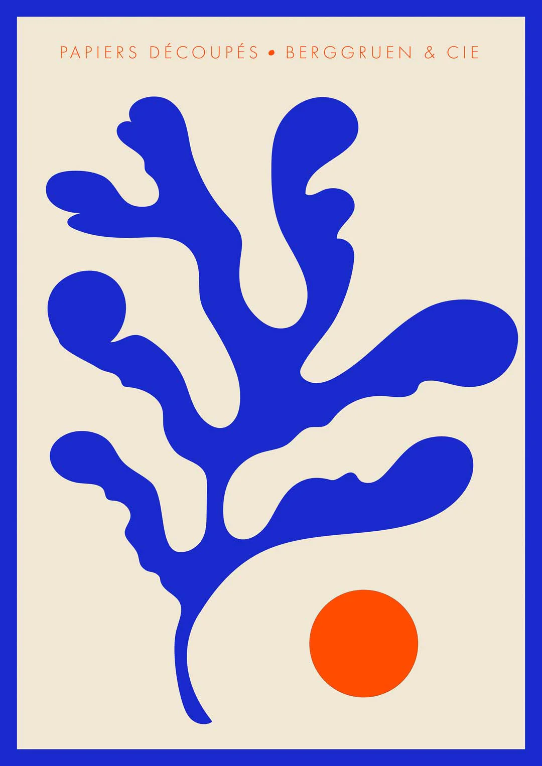 Seetang Blau Orange Papiers Découpés Kunstausstellung