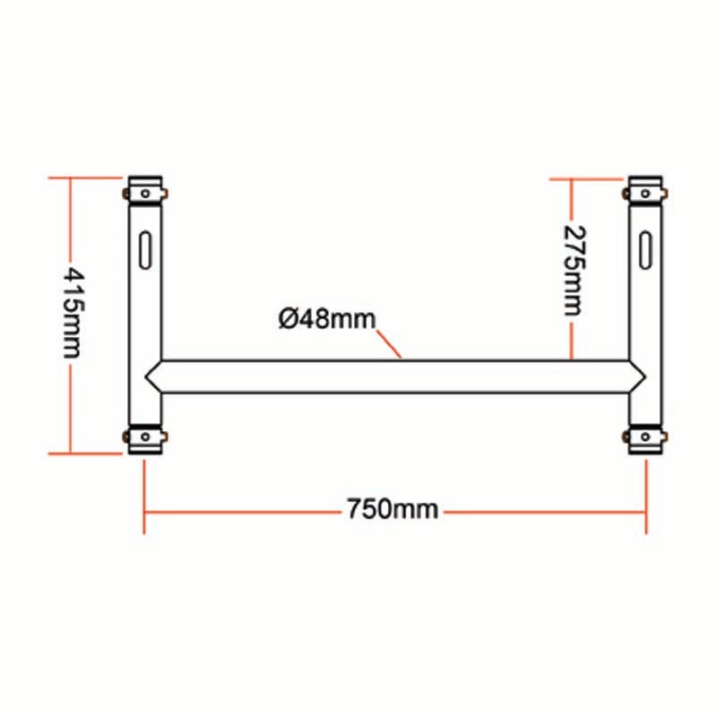 Doughty T45901 H-Frame klein zwart