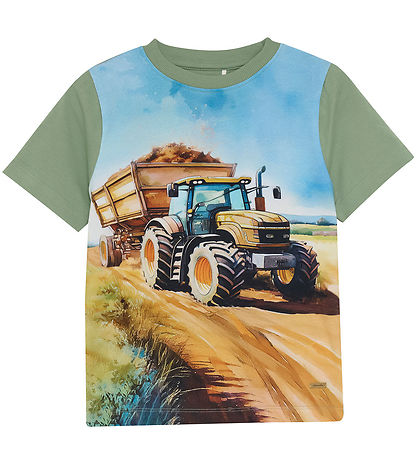 Minymo T-Shirt - Hecke Green m. Print