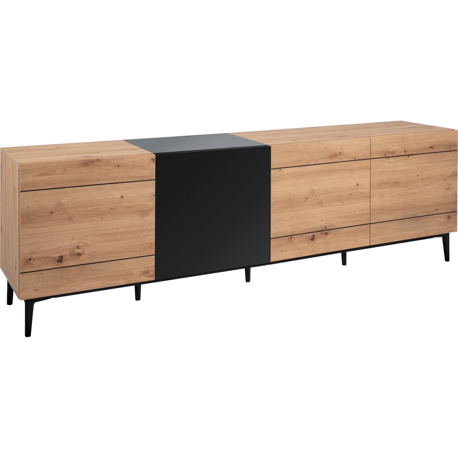 TV-Möbel Joe Dekor Eiche Artisan schwarz 200 x 65 x 42 cm