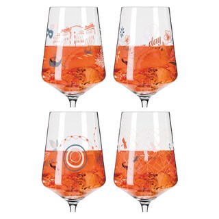 RITZENHOFF Aperitifglas SOMMERRAUSCH 4er Set Illustatrionen Kristallglas