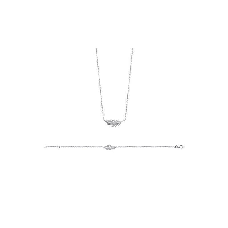 Collier Femme - Argent 925 - Oxyde de zirconium - Longueur : 45 cm