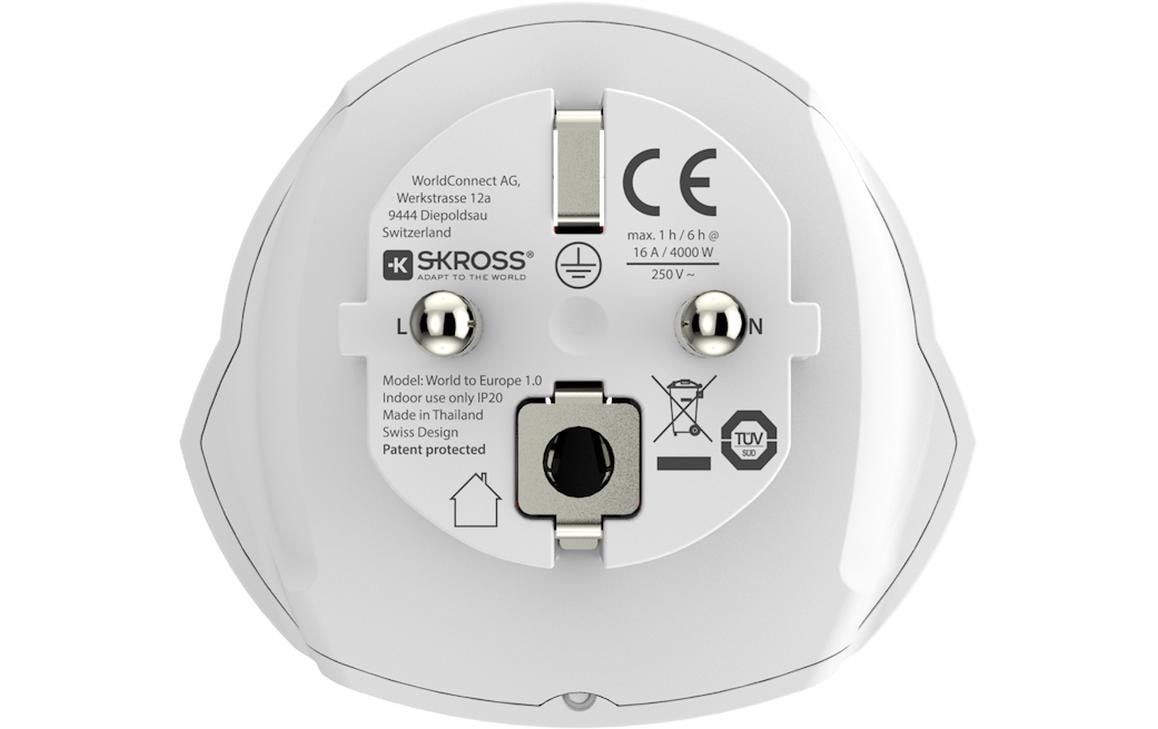 Reiseadapter Combo World IndiaKompakter 2in1 Länderreiseadapter