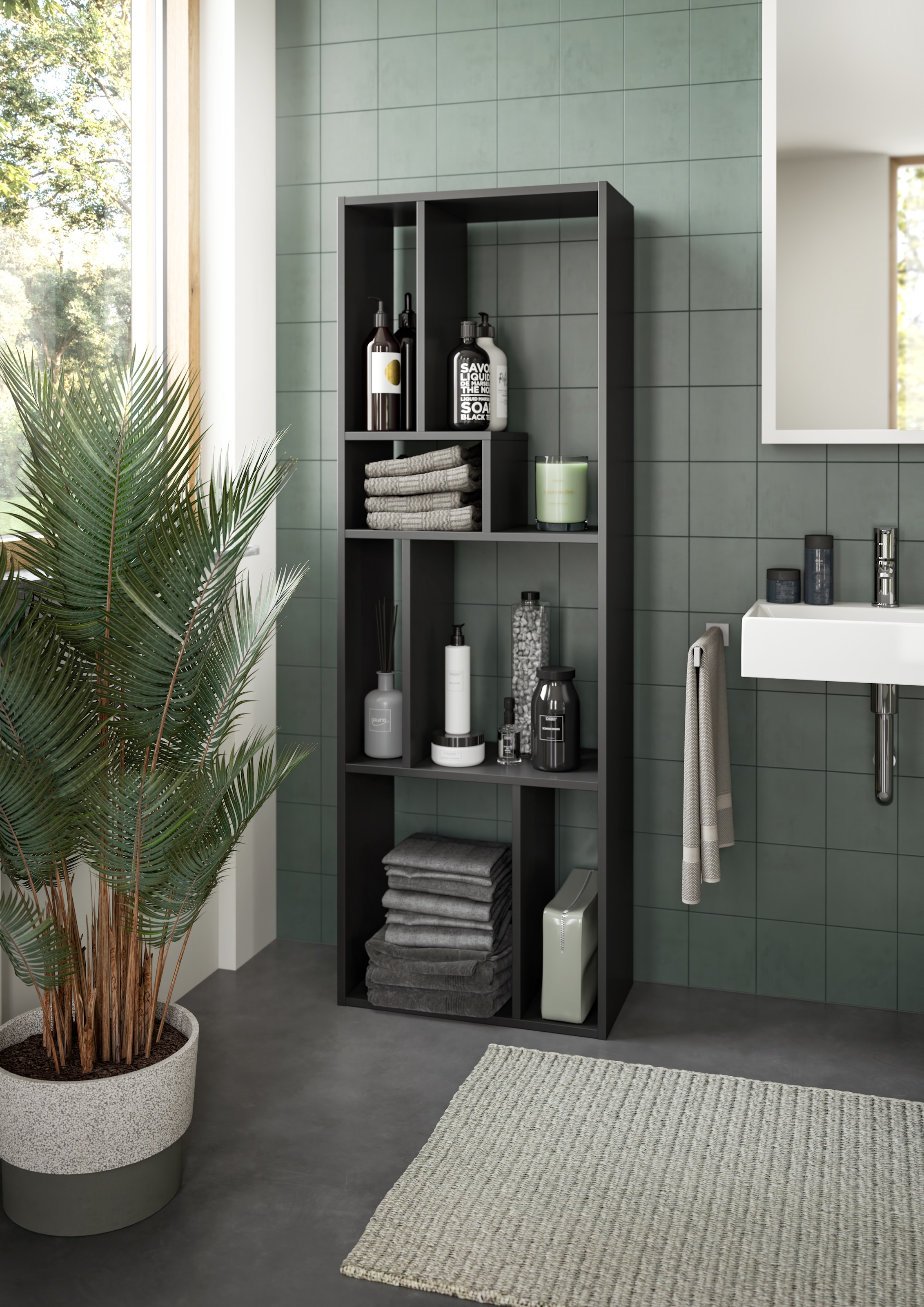 INOSIGN Standregal »Korak, Breite 159 cm, vertikal oder horizontal montierbar« universal einsetzbar, Regal, Lowboard, Raumteiler, TV-Möbel, Wandregal