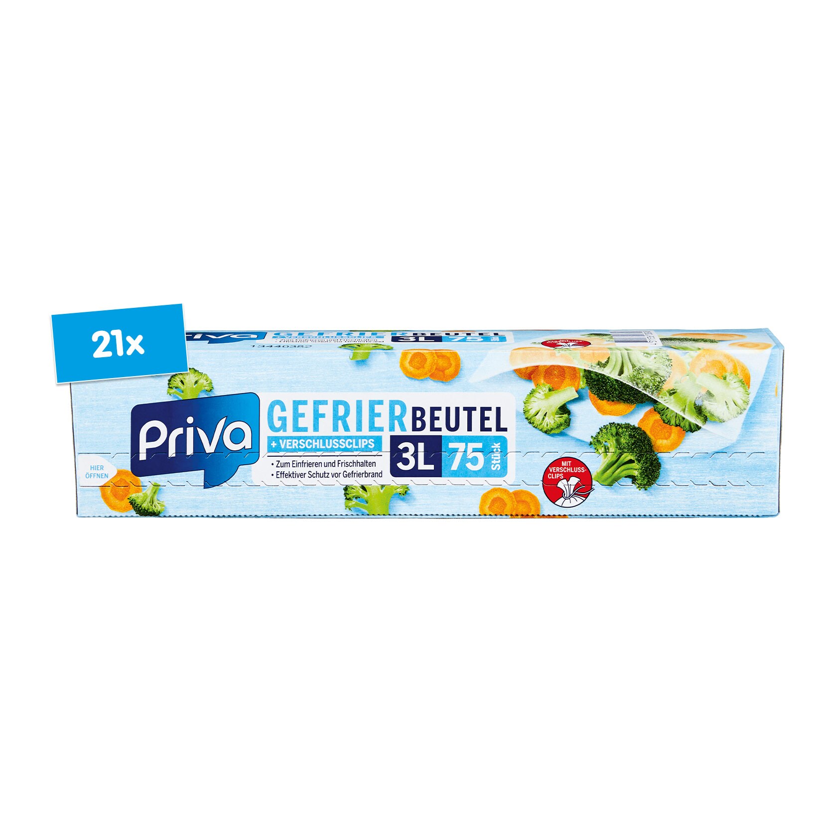 Priva Gefrierbeutel 75 x 3 Liter, 21er Pack
