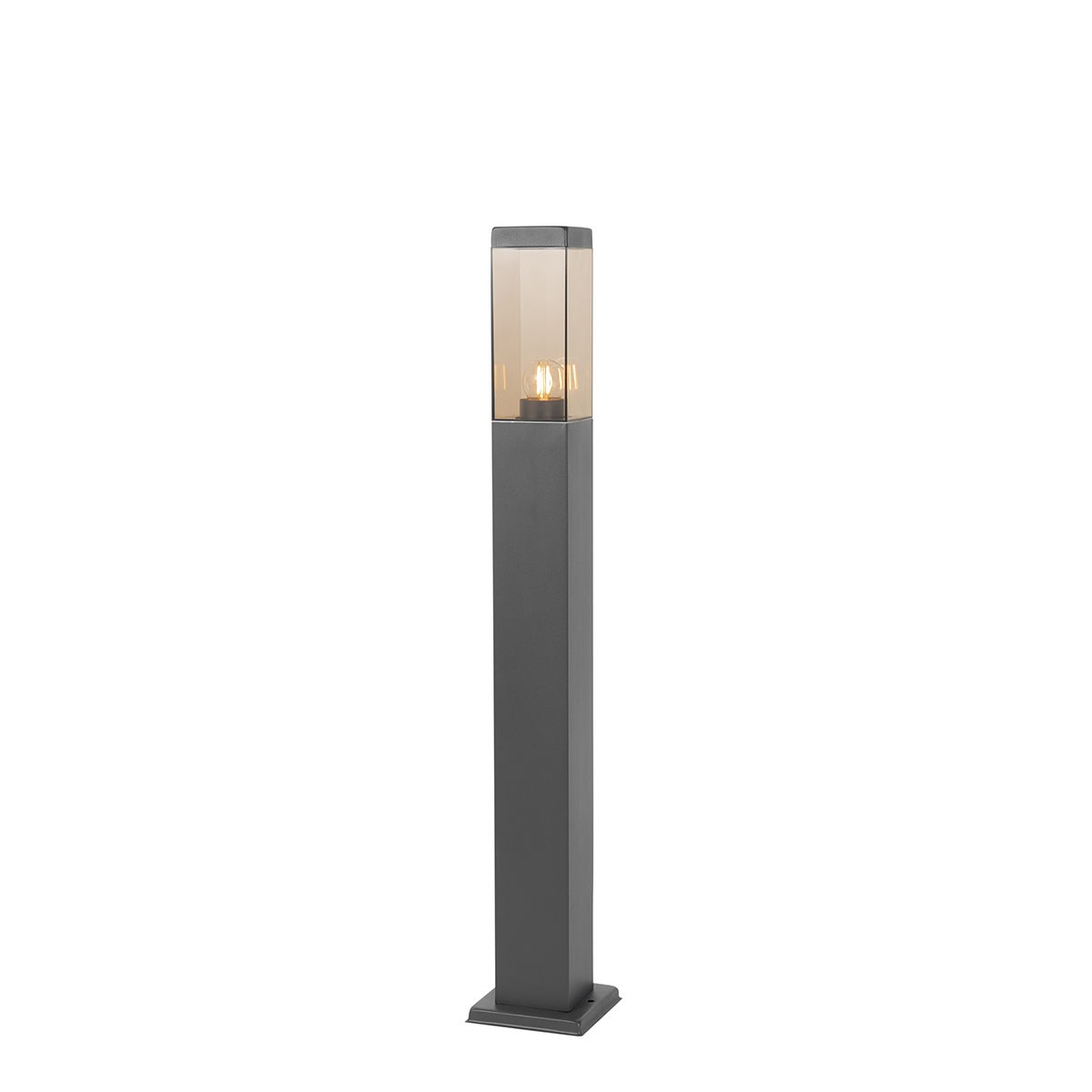 Moderne buitenlantaarnpaal, donkergrijs met rookeffect, 80 cm - Malios