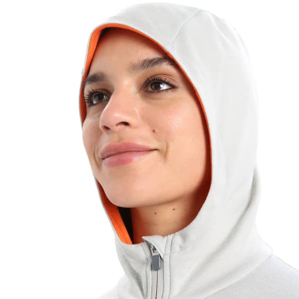 Veste polaire randonnée ICEBREAKER W QUANTUM III LS ZIP HOOD ETHER/F