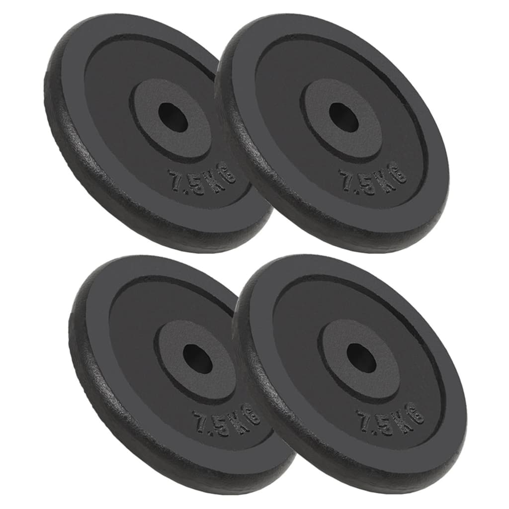 Discos de peso Vidaxl em ferro fundido, pacote com 4 unidades de 4x7,5 kg.