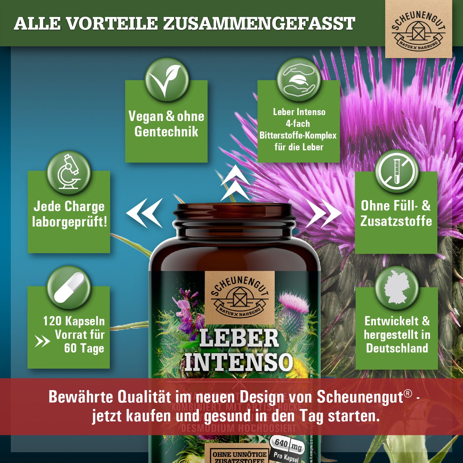 Scheunengut® LEBER INTENSO | Hochdosierte Leber Kapseln 100% natürlich