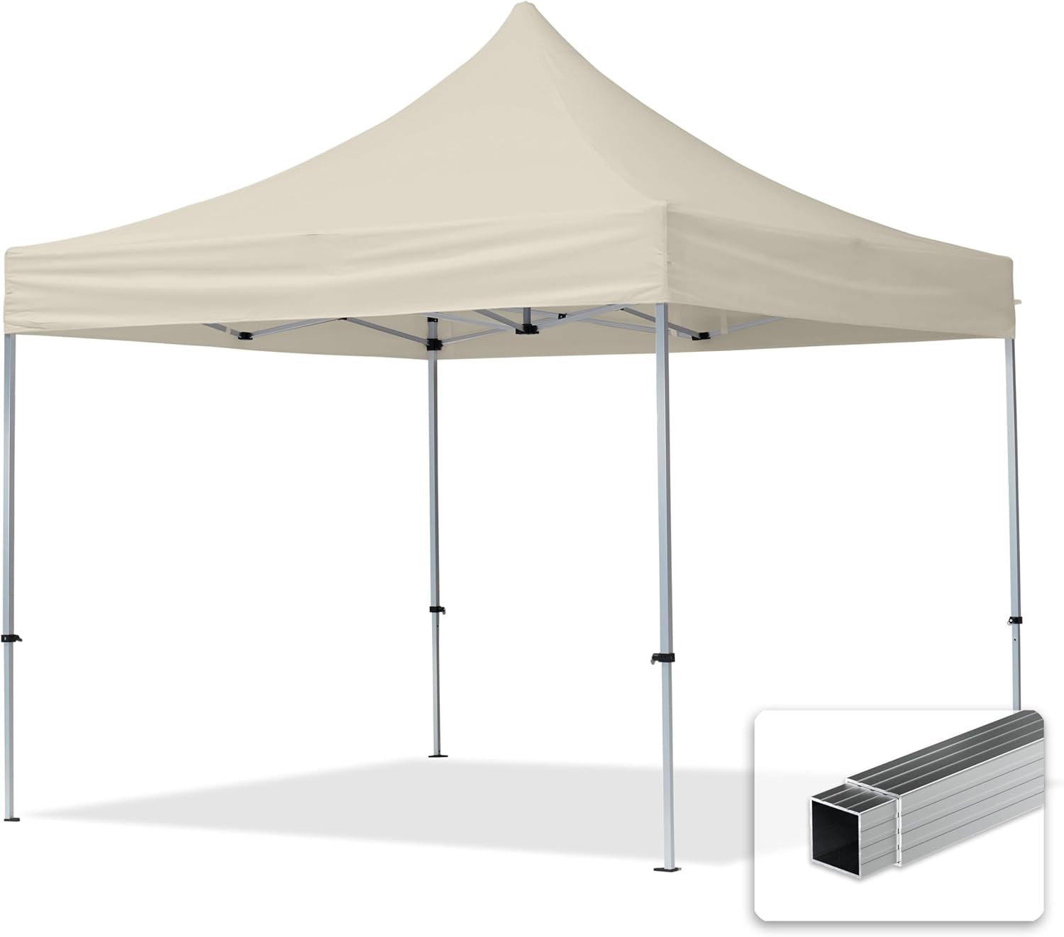 TOOLPORT Faltpavillon Faltzelt Pavillon 3x3m ohne Seitenteile 32mm Aluminium Partyzelt 700N Creme