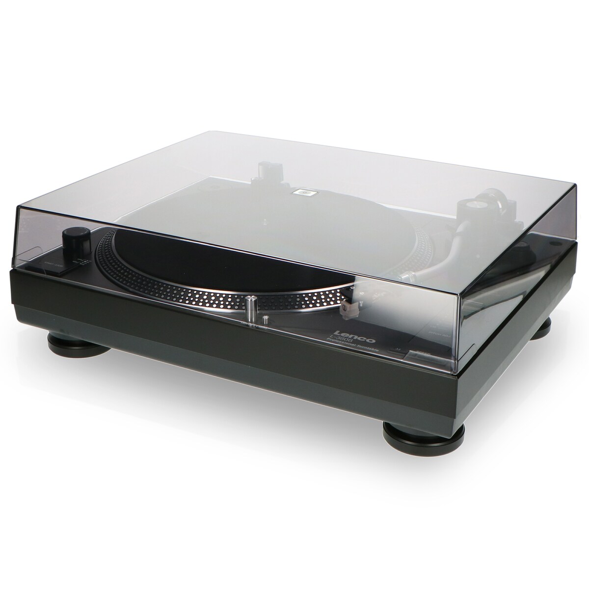 LENCO L-3808 Plattenspieler mit Direktantrieb & USB, schwarz