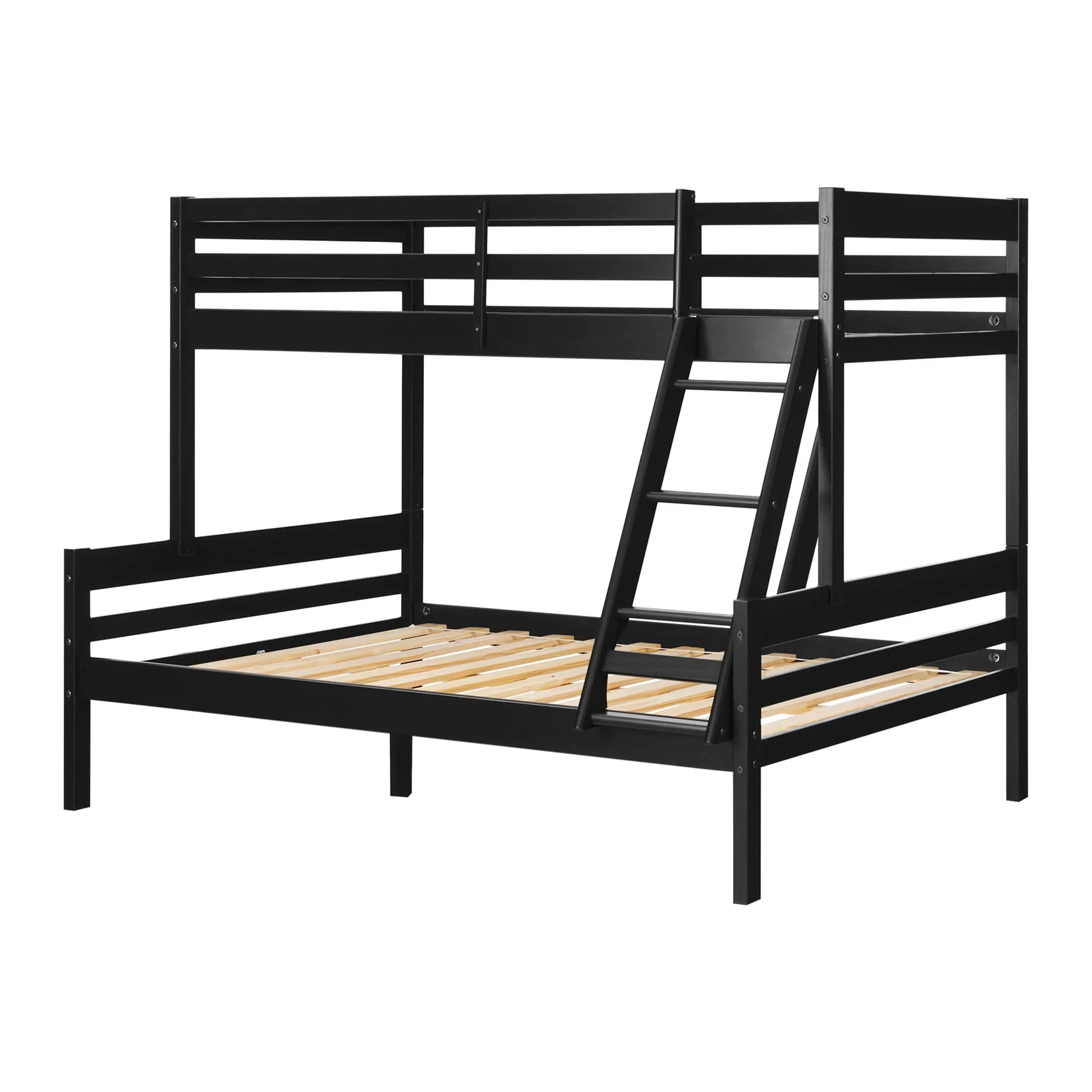 South Shore Lits Superposés en Bois Massif - Induzy Noir mat