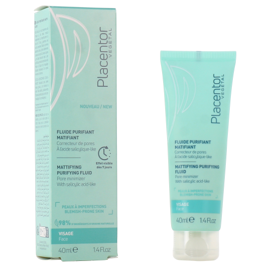 Placentor fluide purifiant matifiant - Peau mixte, grasse, acnéique
