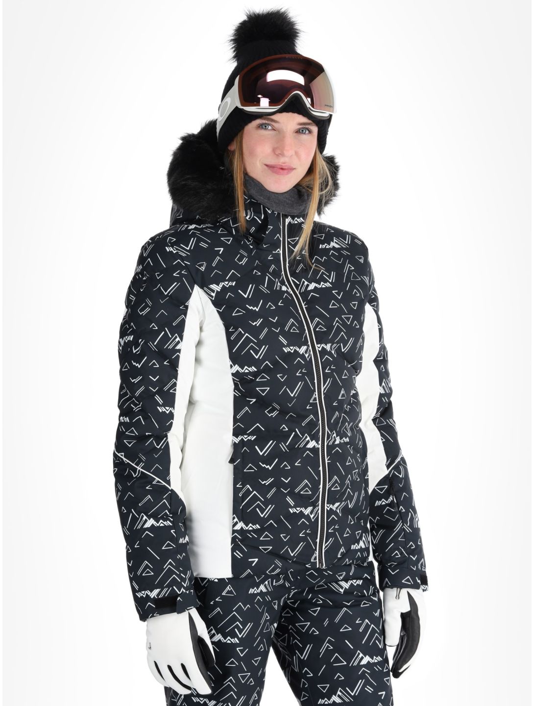 W Staci Print Puffy ski-jas dames