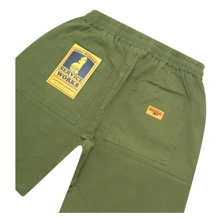 Service Works Short Ripstop Chef Coton Bio | Vert kaki