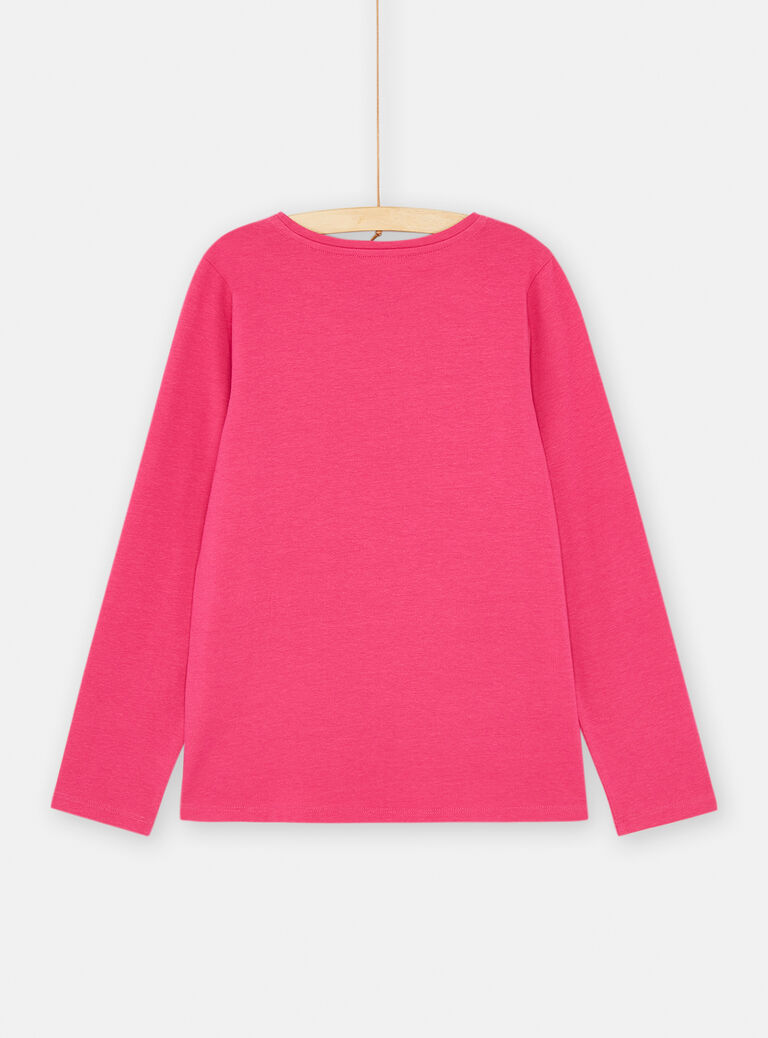 T-shirt fuchsia à manches longues