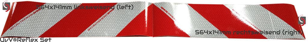 Voertuigwaarschuwingsmarkeringsset Orafol 1128 mm links/rechts folie DIN 30710
