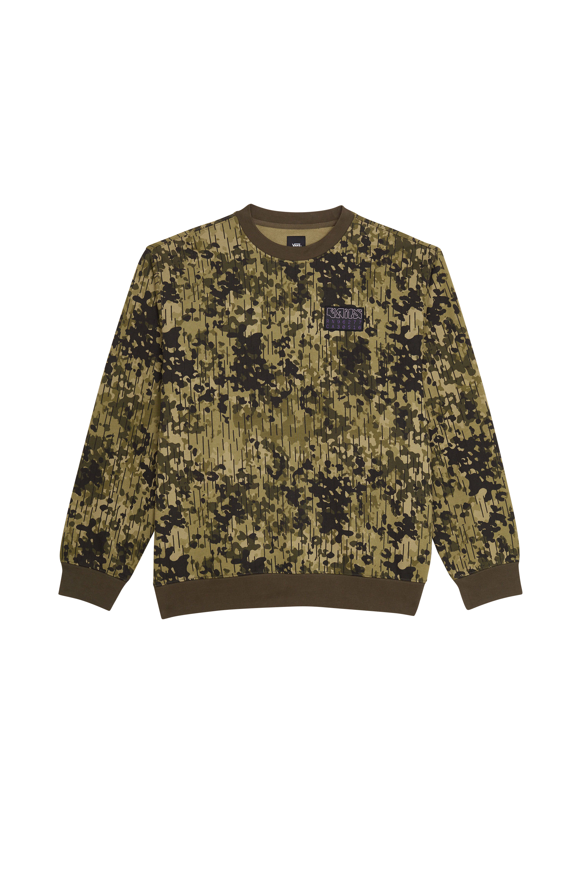 VANS Sweatshirt  RAIN CAMO CREW  Vert