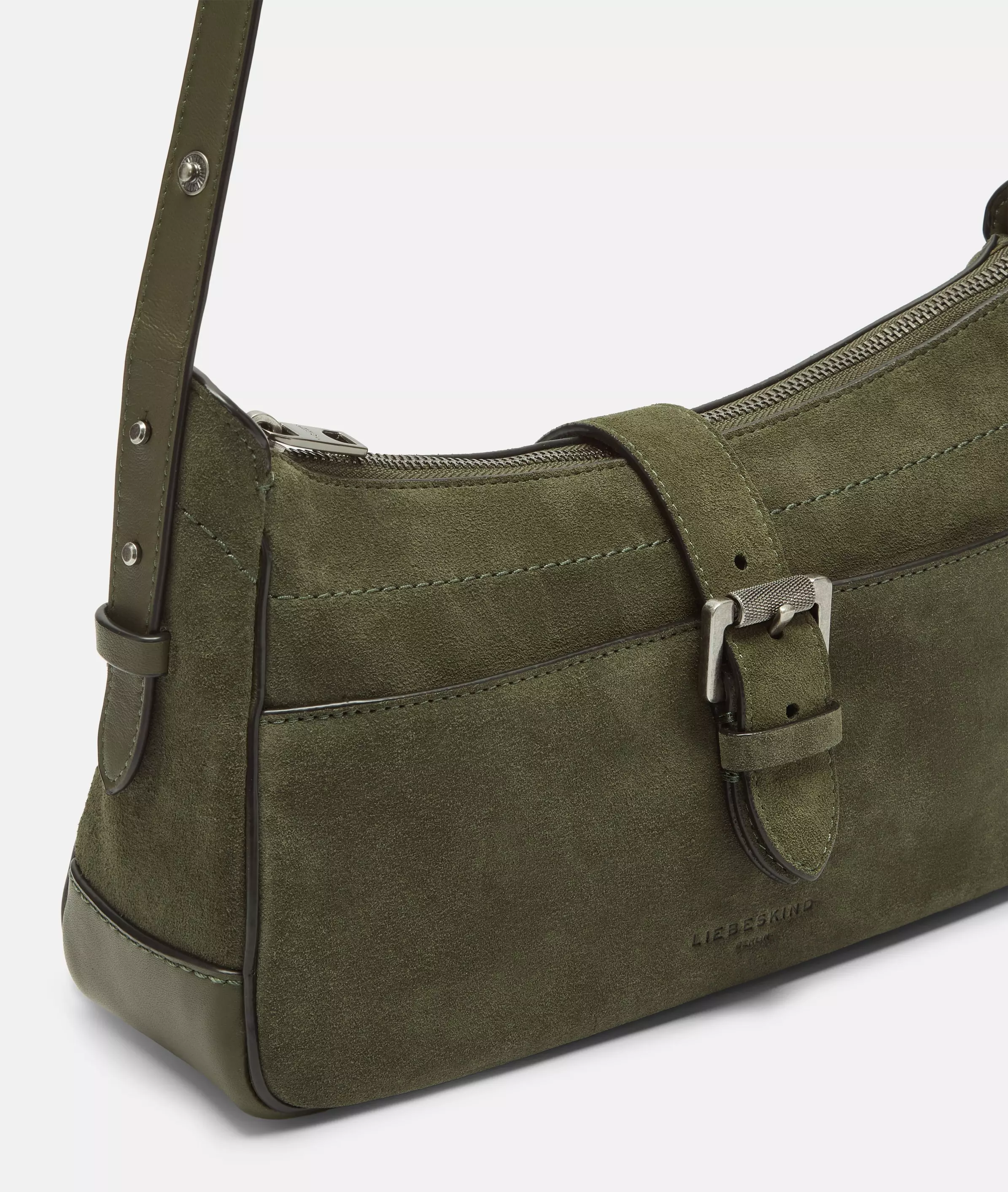 Ren Baguette S Handy suede shoulder bag