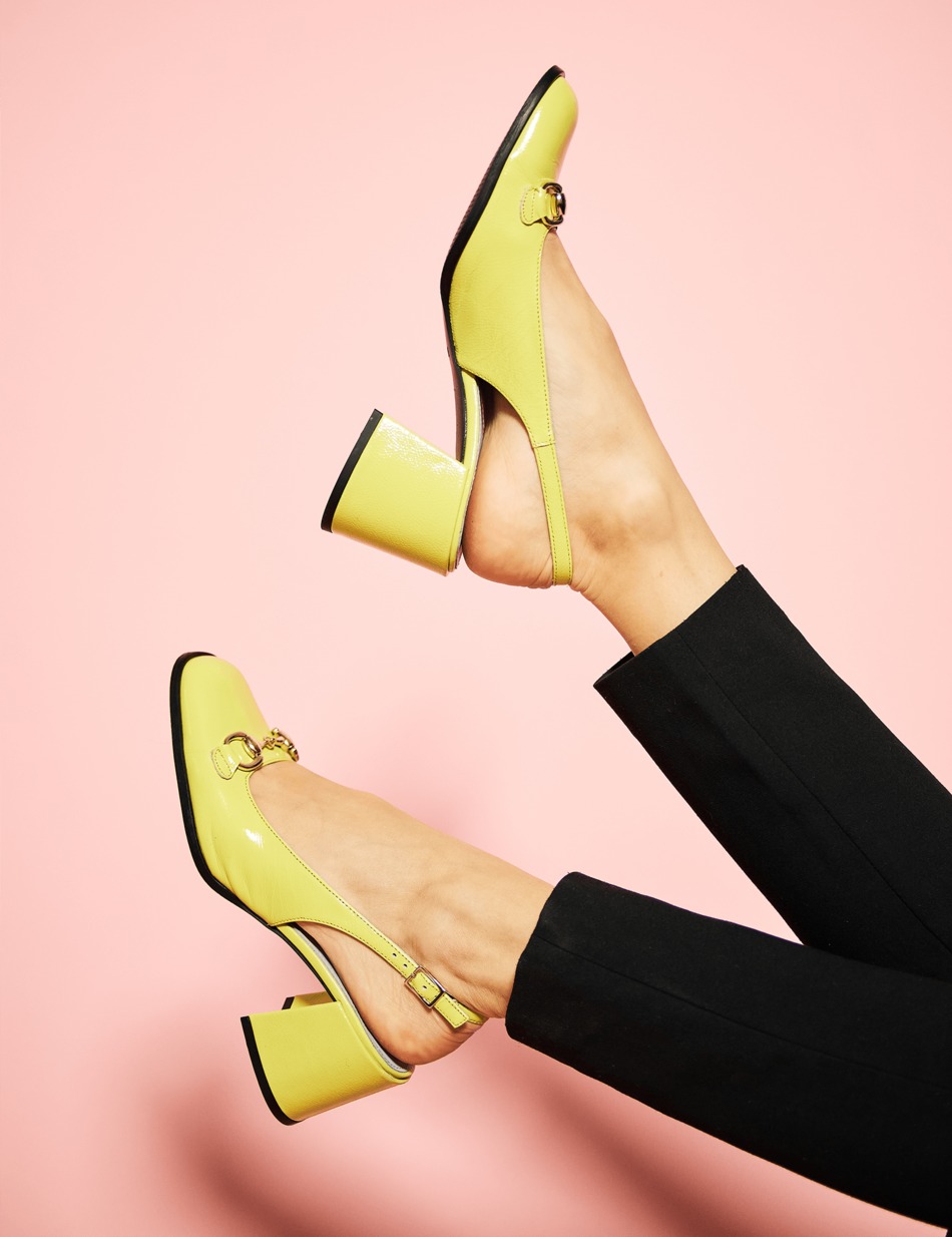 Lackleder Slingpumps