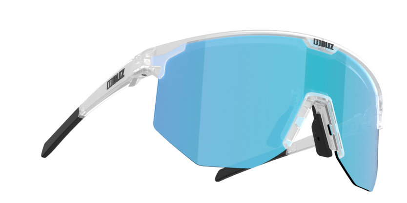 Bliz Hero Cykelbriller Transparent Hvid med Blå Linse