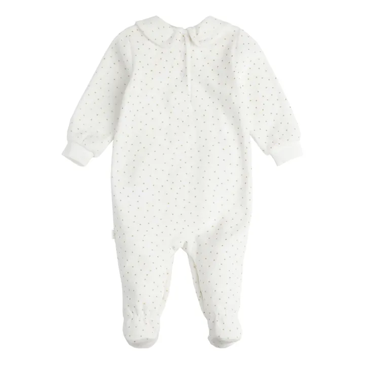 Petit Lem Pyjama Une Pièce Velours à Pois | Ecru