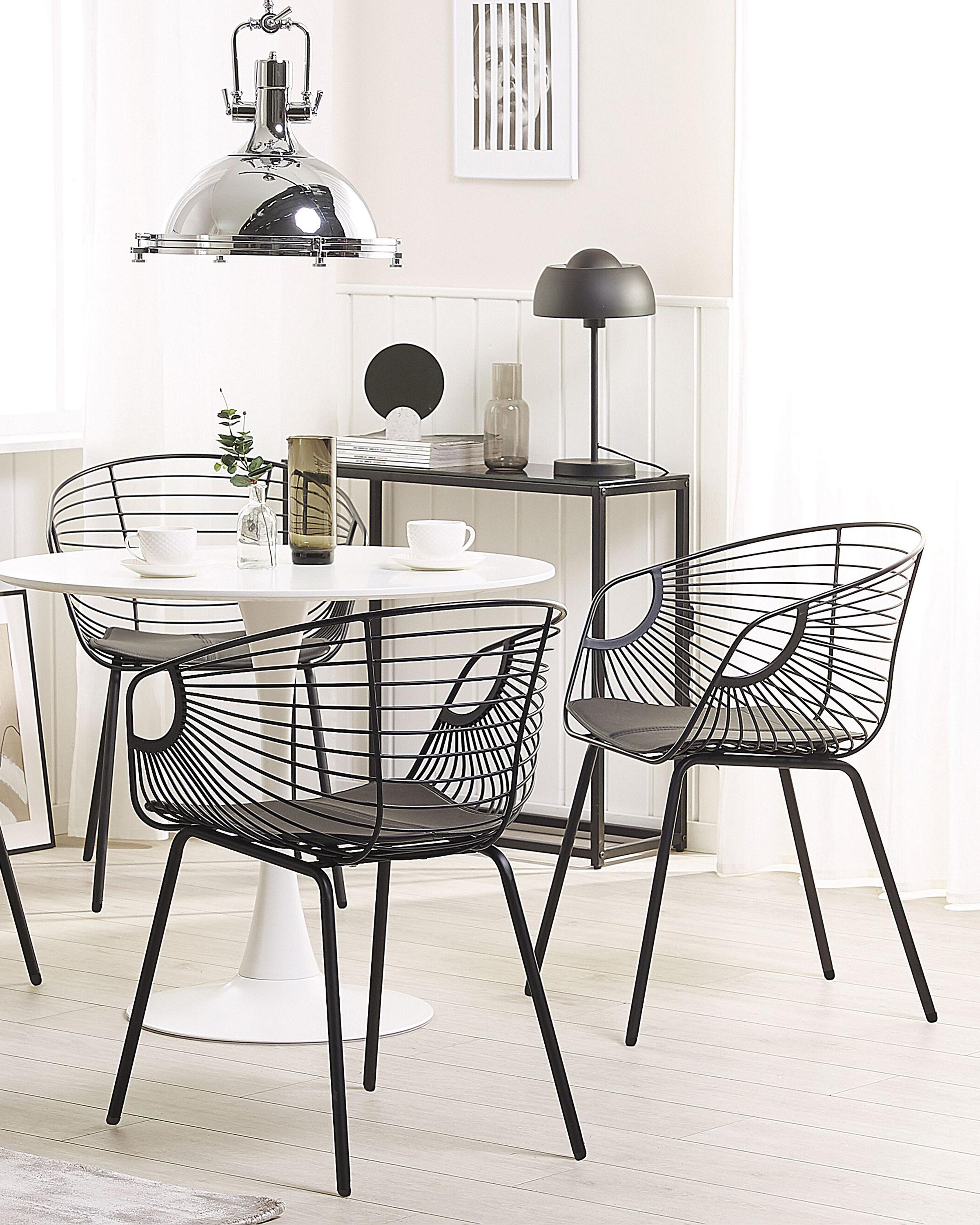 Set van 2 eetkamerstoelen HOBACK Metaal Zwart