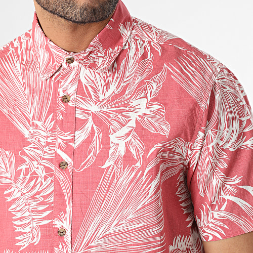 Chemise Manches Courtes Rogan Rouge Blanc Floral