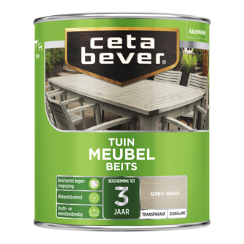 CetaBever Tuinmeubelbeits zijdeglans transparant grey wash 750 ml