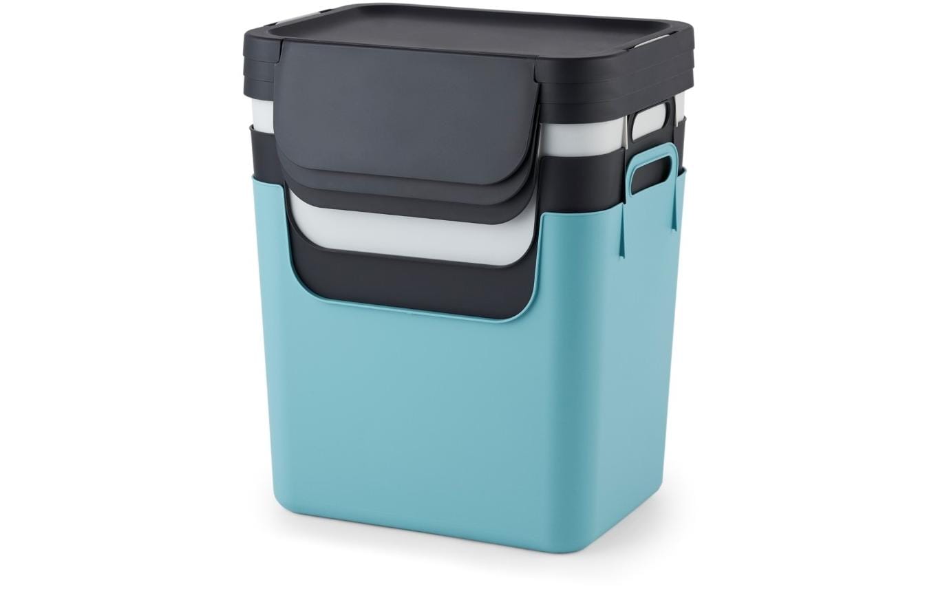 Recyclingbehälter Jive 30 l, Hellblau/Schwarz/WeissRecycling Müllsystem