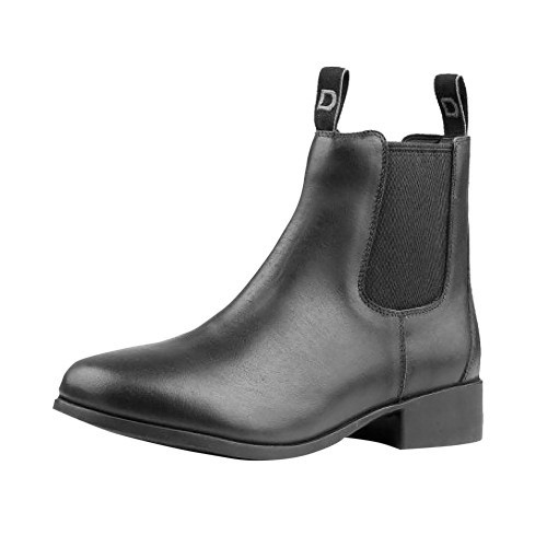 Botas Jodhpur de couro unissex para adultos, pretas.