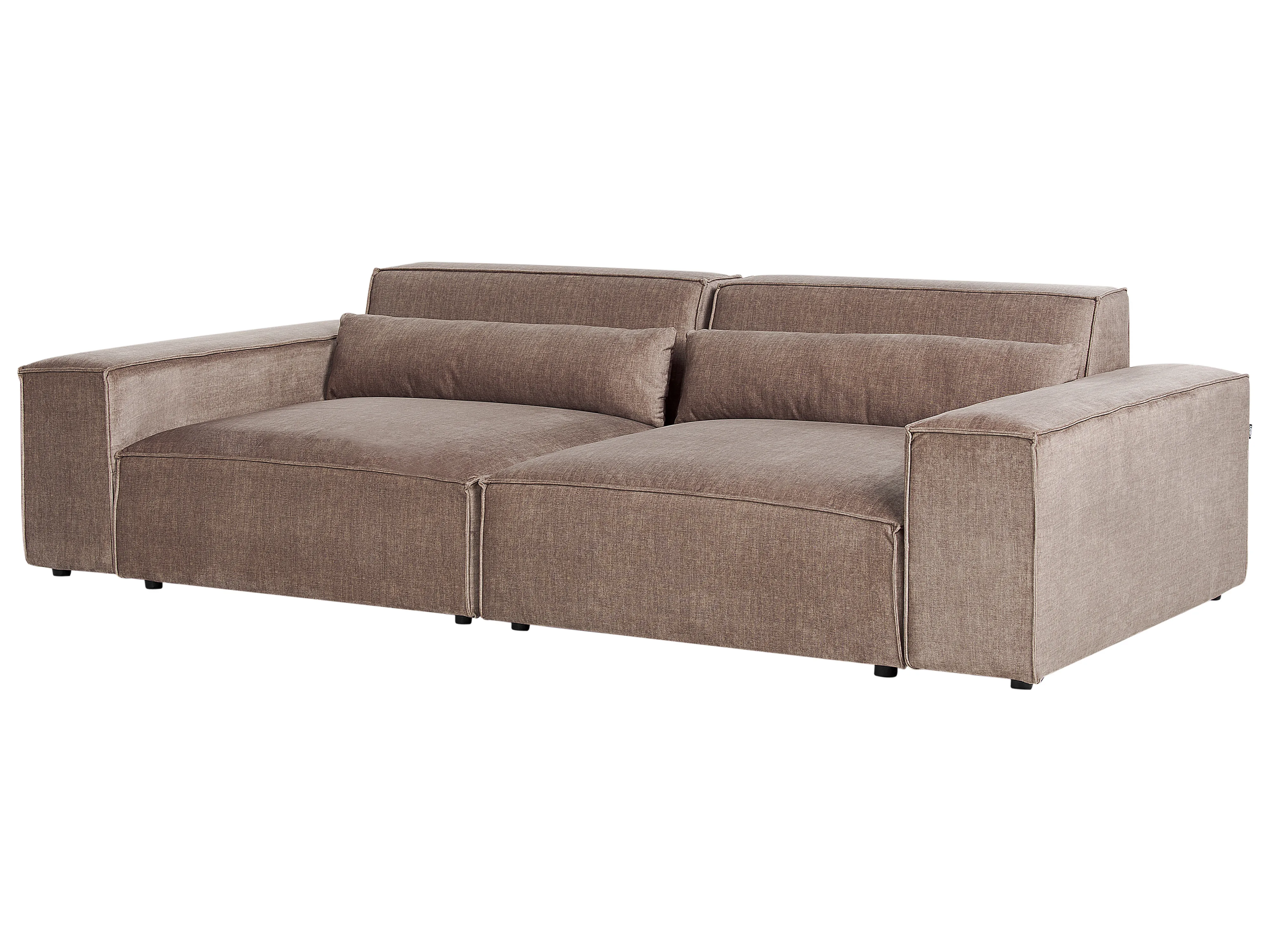 Modulaire bank 2-zits HELLNAR Stof Lichtbruin met ottomaan