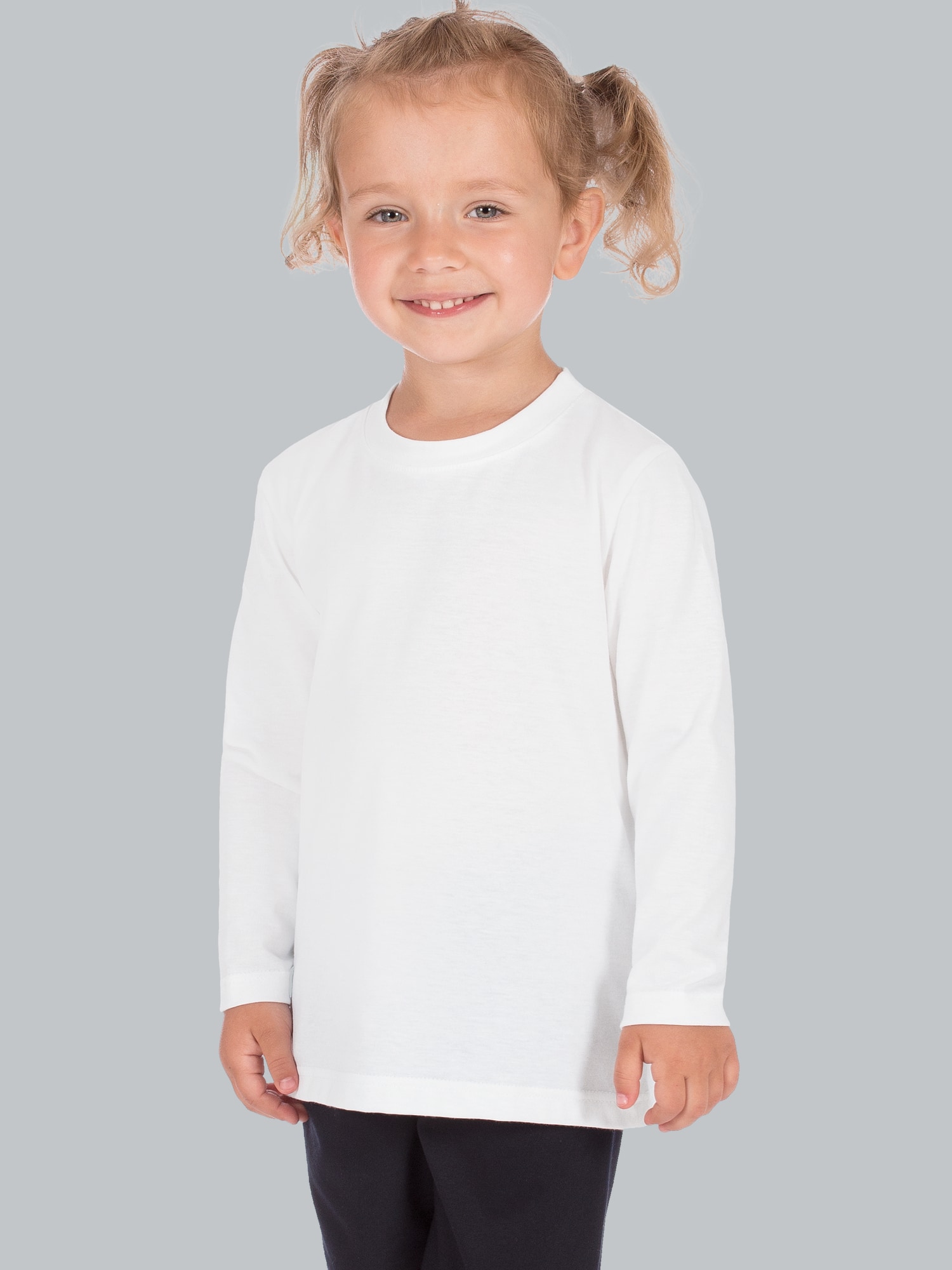 Langarmshirt aus 100% Baumwolle Weiss