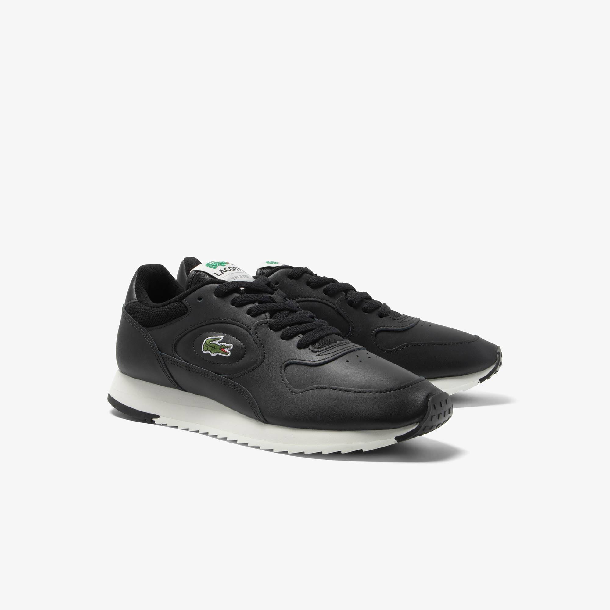 Herren-Sneakers Linetrack aus Leder Sneakers - Schwarz - Lacoste - Herren
