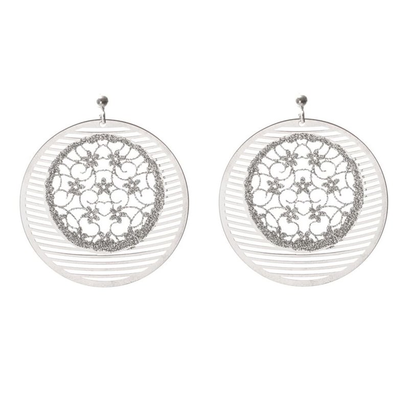 Boucles D'oreilles Argent Rhodié Petites Fleurs à L'horizon