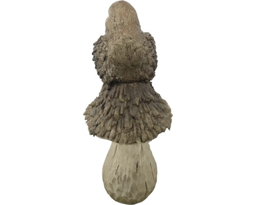 Decoratief vogelbeeldje met paddenstoel, H 51 cm, bruin