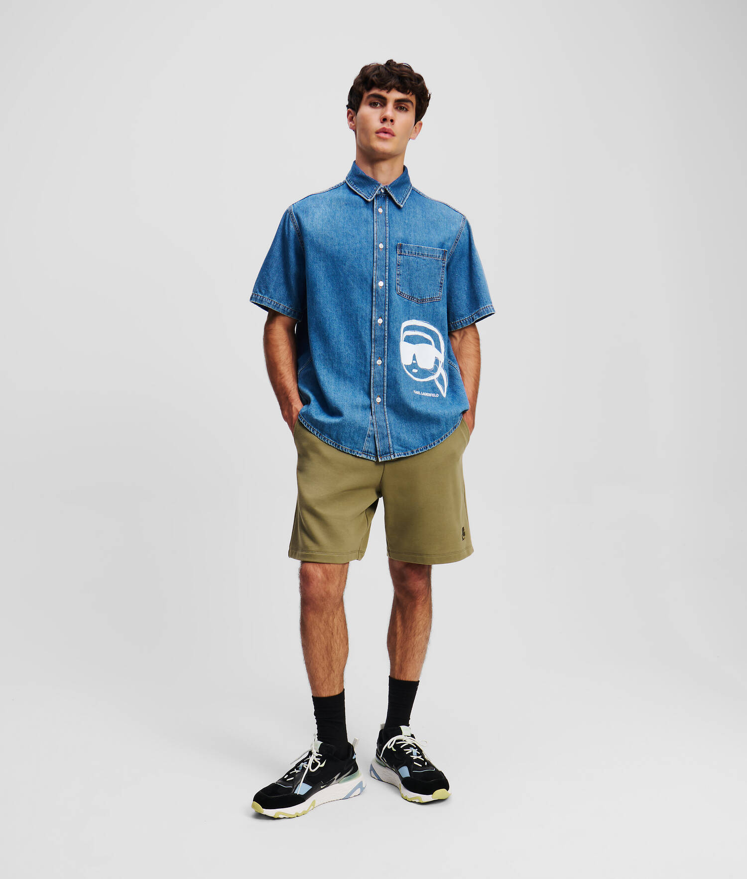 CHEMISE EN JEAN À MANCHES COURTES IKON - Denim Bleu Clair