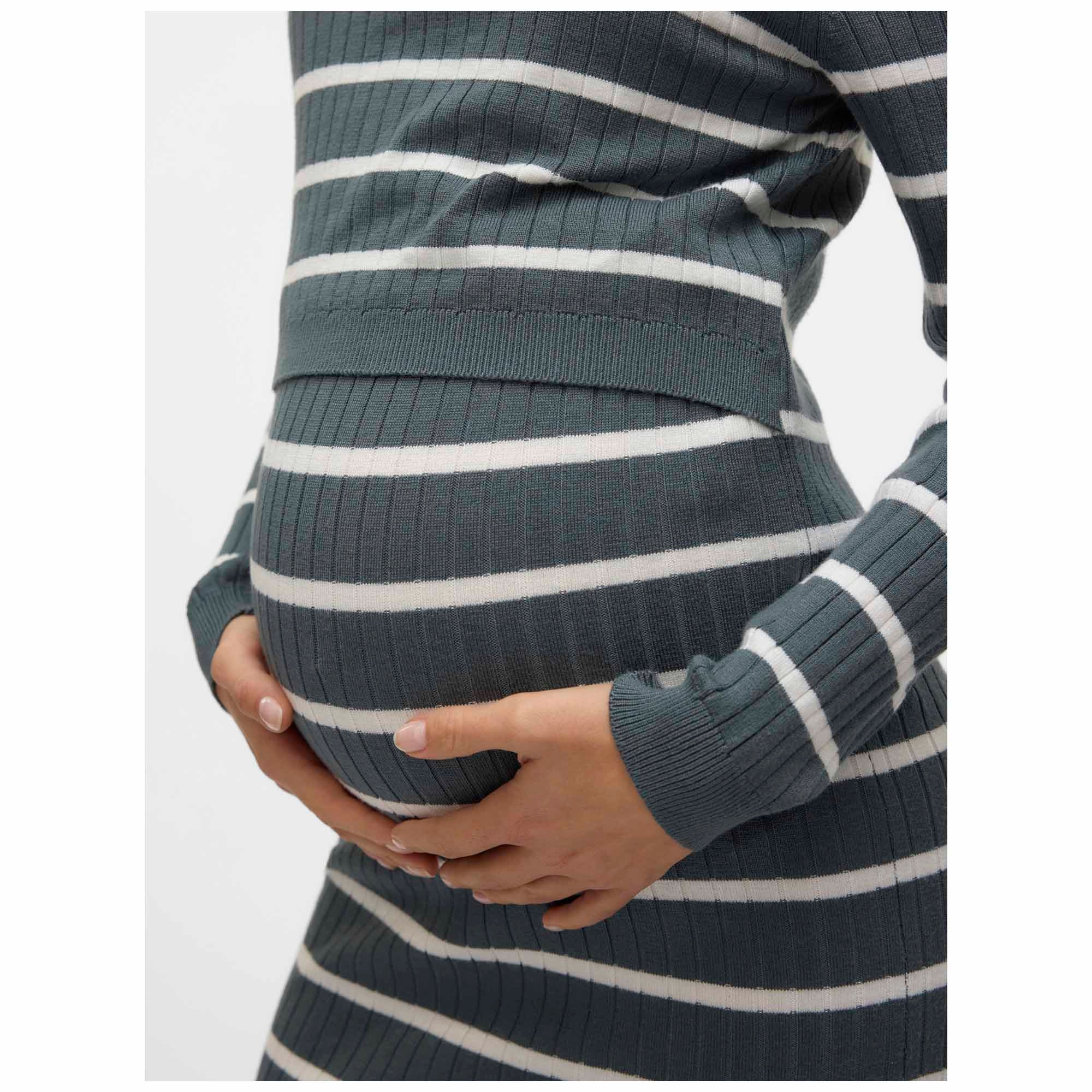 Mamalicious voedingsjurk lange mouwen strepen multi